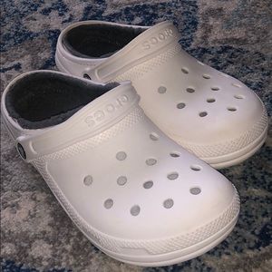 White fuzzy crocs